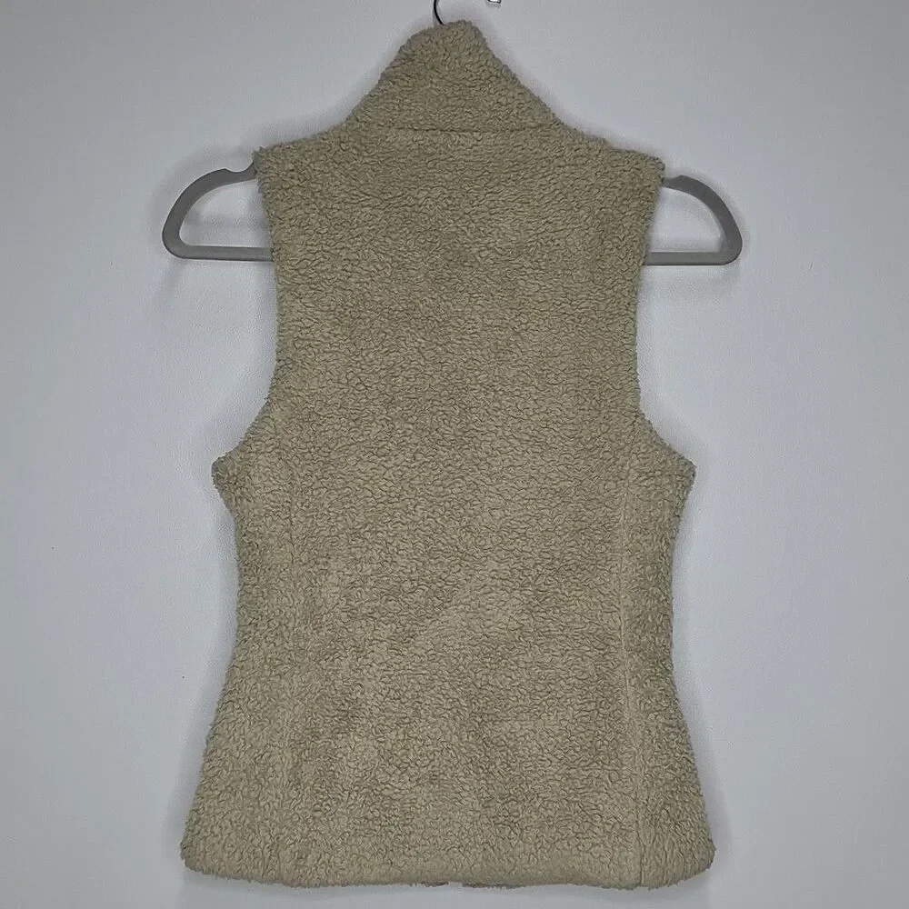PATAGONIA Los Gatos Vest Sherpa Fleece Zip  El Cap Khaki Tan Womens Size XS